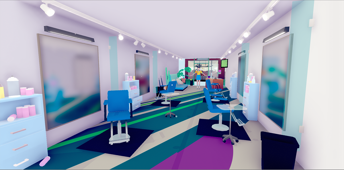 A screenshot of the salon in Your New Face