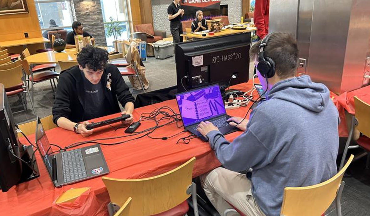 Game students working