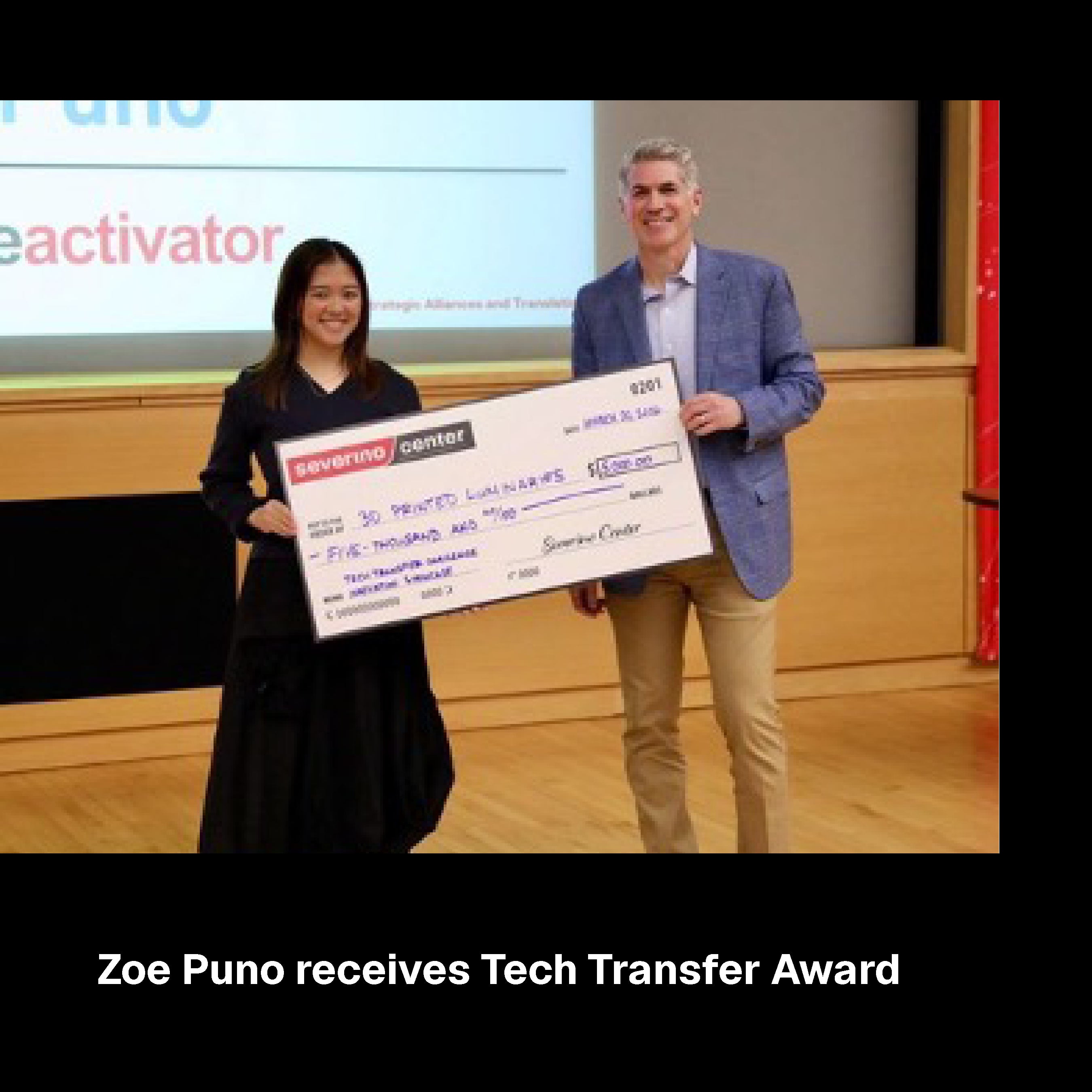 Zoe Puno receives Tech Transfer Award