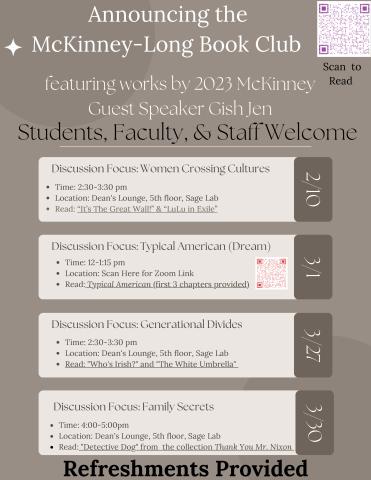 McKinney-Long Book Club Schedule