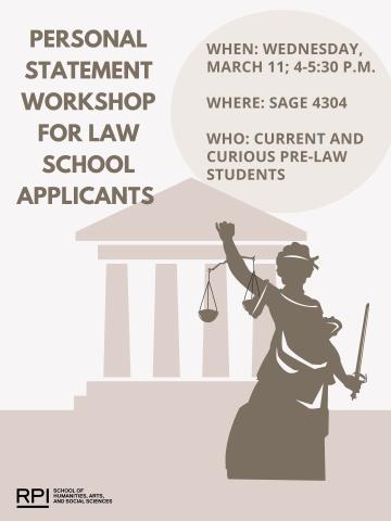 Personal Statement Workshop for Law School Applicants poster
